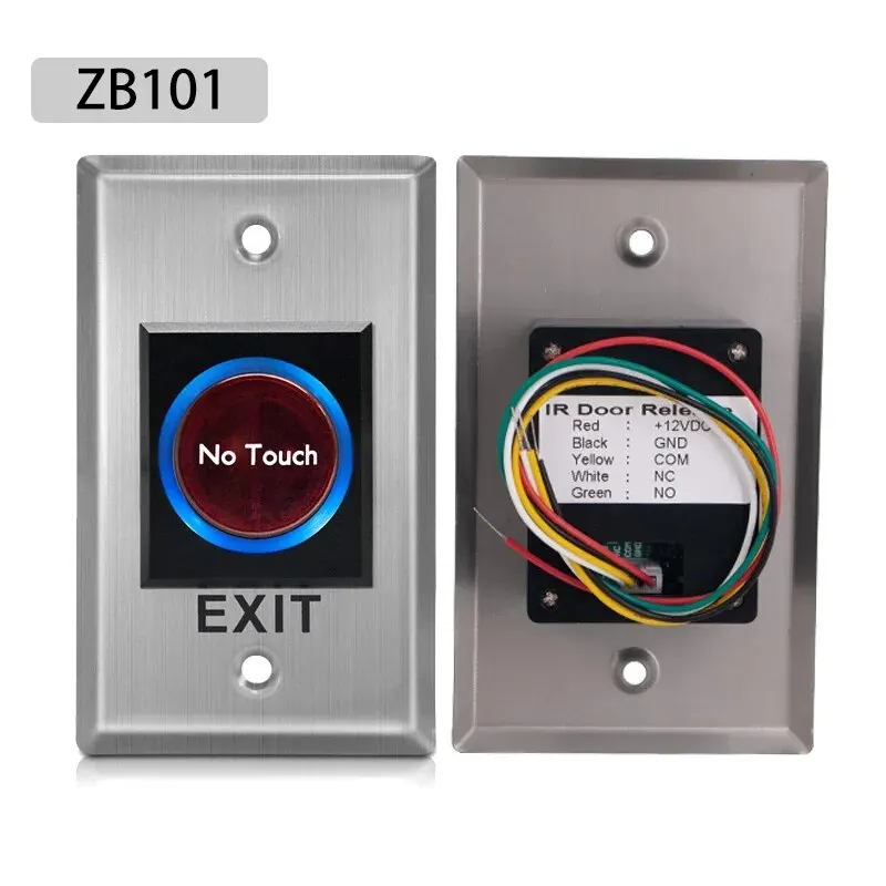 Contactless Infrared Sensor Door Switch DC12V Stainless Steel Panel Exit Button NO/NC/COM Gate Opener Access Control Accessory