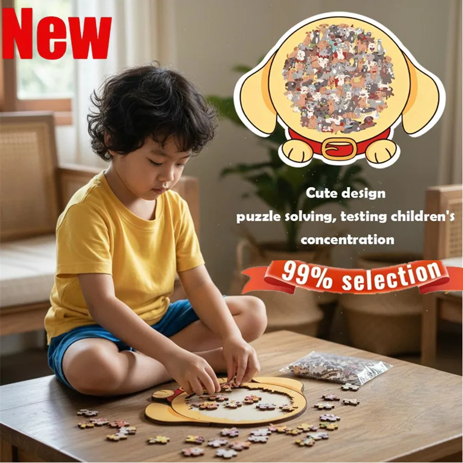 Nieuwe Leuke Hond en Beer Vorm Houten Puzzel Onregelmatige Dier Stress-Relief Spel Jigsaw Home Decor Puzzel Geschenken Voor dier liefhebbers