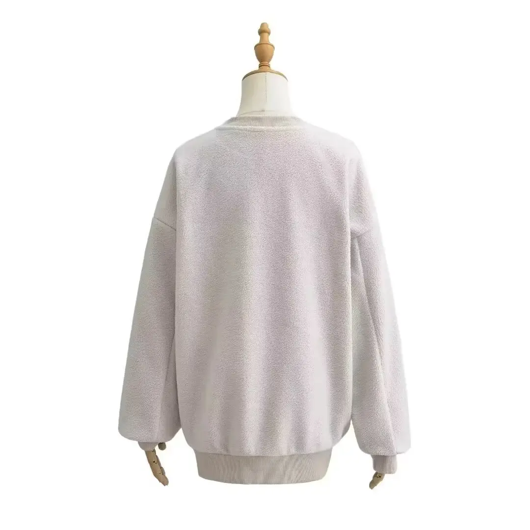 Suéter David de gola redonda para outono/inverno, estilo casual e despojado, jaqueta com capuz de pelúcia, quente, f, ...