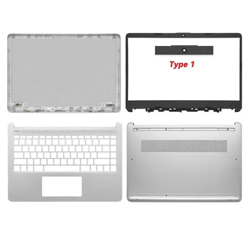 NOWA Obudowa Laptopa do HP 14-DQ 14S-DR 14S-FR 14S-FQ TPN-Q221 TPN-Q242 Tylna Pokrywa LCD Ramka Przednia Zawiasy Dolna Obudowa Górna Pokrywa Srebrna — zdjęcie produktu 7