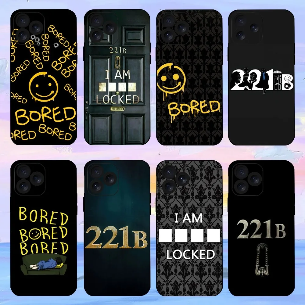 221b-Sherlock-Holmes-TV Phone Case For iPhone 15 14 13 12 11 8 Mini Xr Xs X Xsmax Pro Max Plus Shell