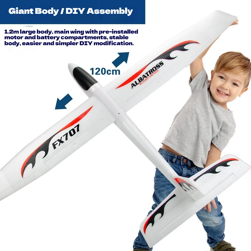 Beastbear fx707s tamanho grande espuma avião modelo montagem asa fixa brinquedo de controle remoto simulação avião modelo voador