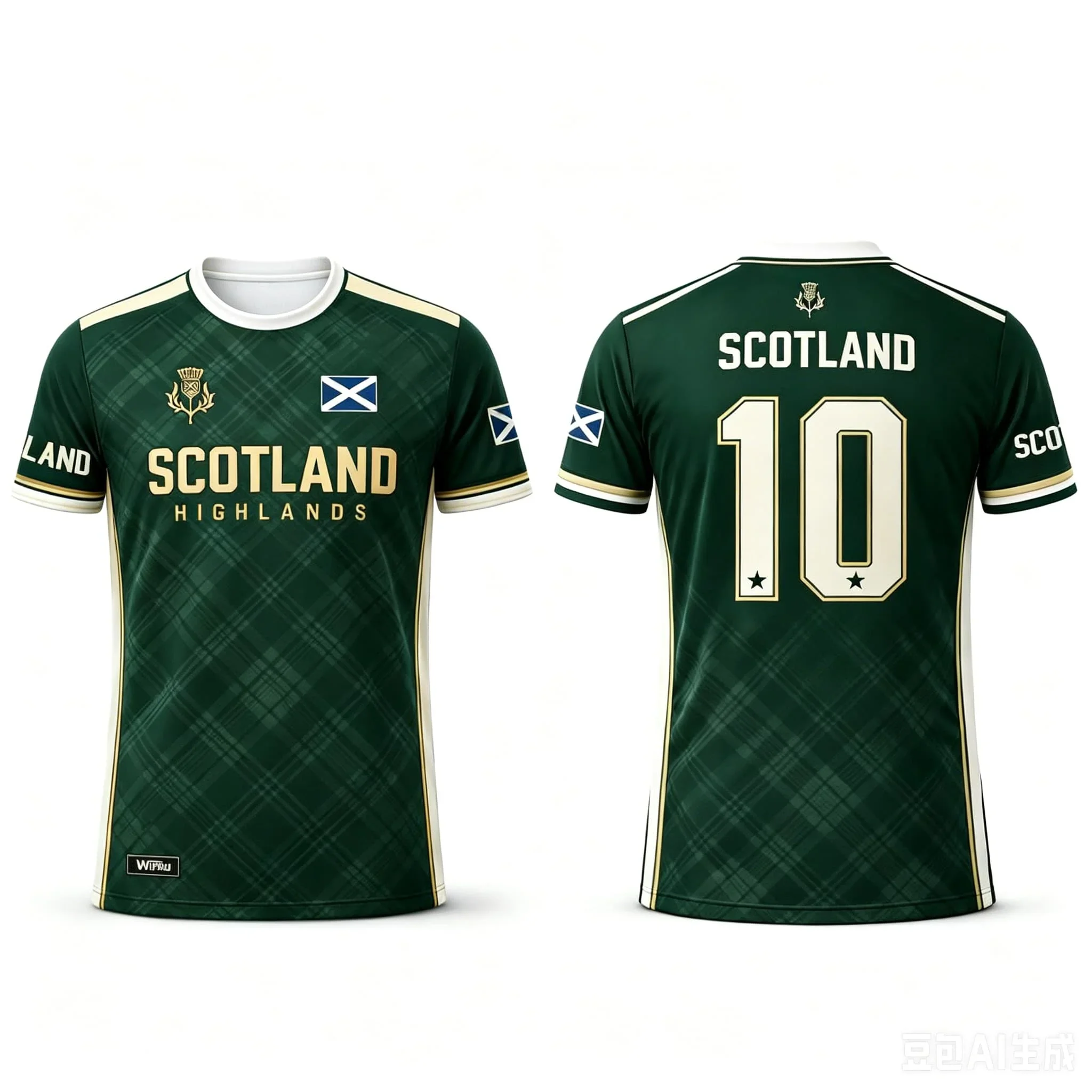 2026 Scotland 10 Soccer Jersey Men Breathable Quick Dry Football Shirt Red Tartan Print Sportswear Fan Edition Training Uniform view 3