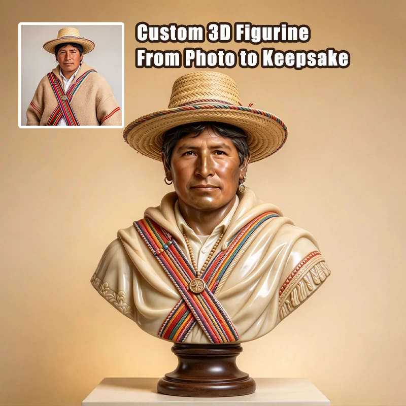 Personalized 3D Printed Figurine Custom from Photo, Human and Pet Portrait Statue, Unique Memorial Keepsake Gift for Family Pet