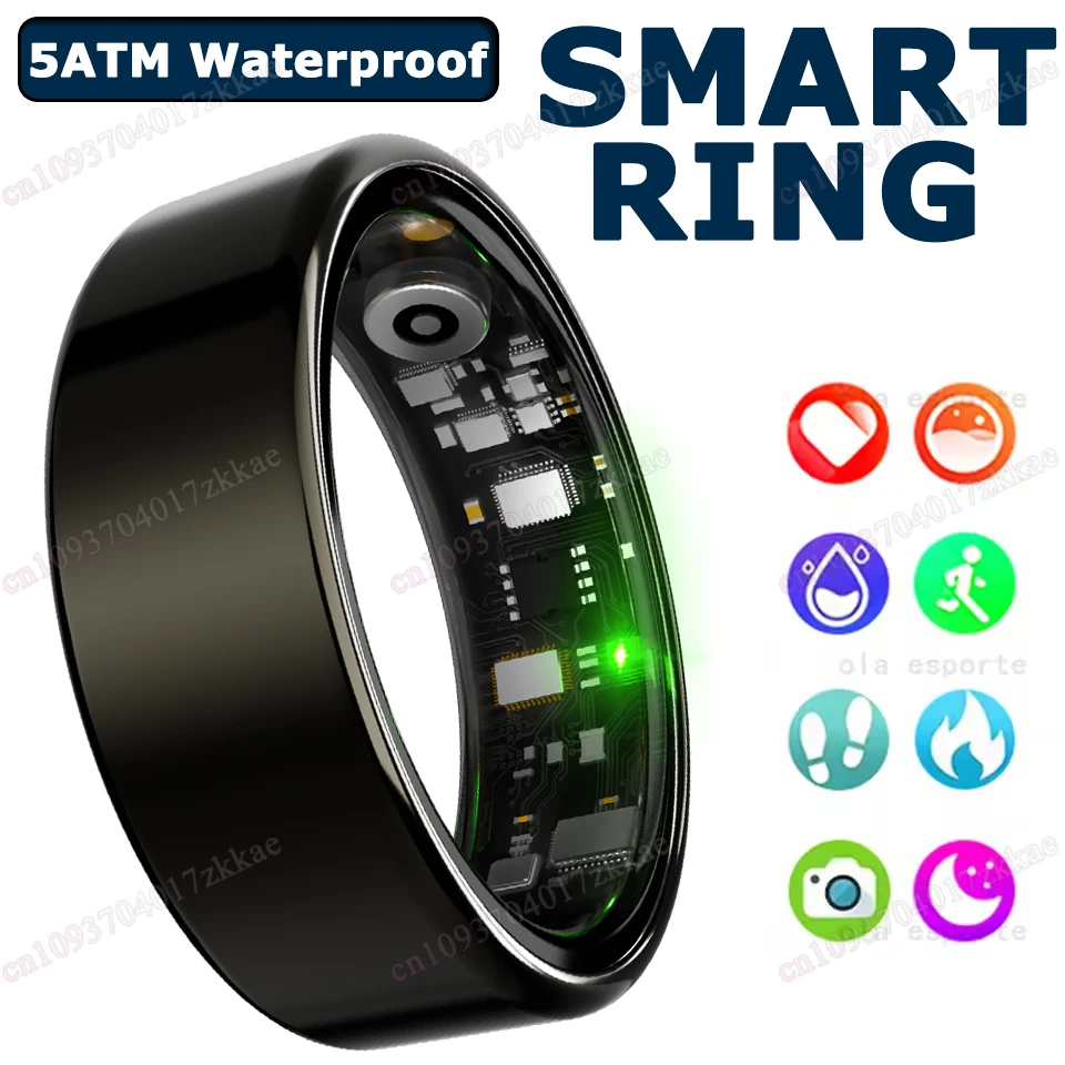 

Смарт-кольцо 2025 года, кровяное давление, мониторинг сердечного ритма, сна, смазка, IP68 и 5 АТМ, водонепроницаемость, мультиспортивный режим, умринги для мужчин и женщин