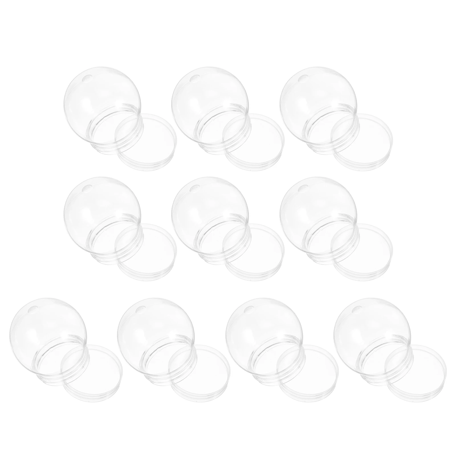 

10pcs Snow Globe Accessories Clear Plastic Water Globes Diy Craft Making Kit Christmas Decorations Empty Snow Globes Party