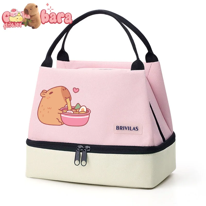 Capybara Insulated Lunch Bag, Portable Lunch Box Storage Bag, Foldable Insulated Cooler Handbag For Office School Picnic gift view 2