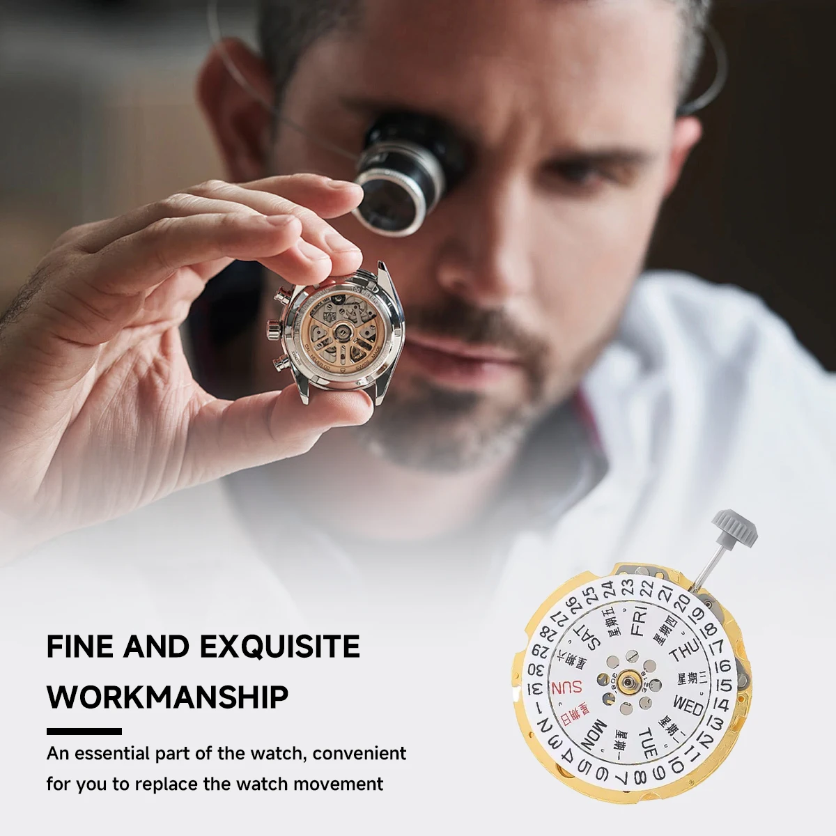 Per 8215 8205 Movimento 21 gioielli Meccanico automatico Data Doppio a 3.0 Impostazione del calendario Accessori per il movimento dell'orologio di precisione