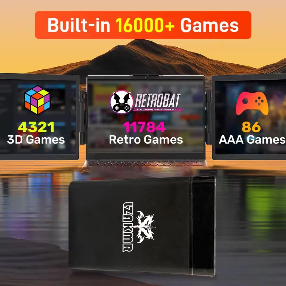 1 تيرابايت لـ PS4/Xbox/PS3/PS2/PS1 Launchbox ونظام RetroBat & Playnite 3-in-1 Game HDD مع AAA & 3D وألعاب ريترو