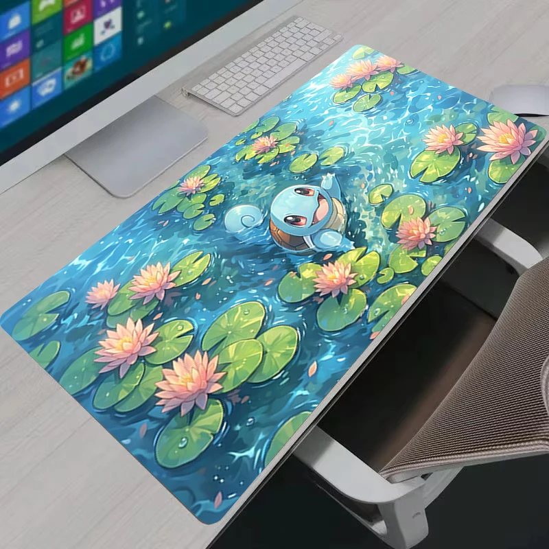 Neues XXL-Gaming-Mauspad: Große Schreibtischunterlage mit P-Pokemon Squirtle Design für PC-Zubehör und Gamer