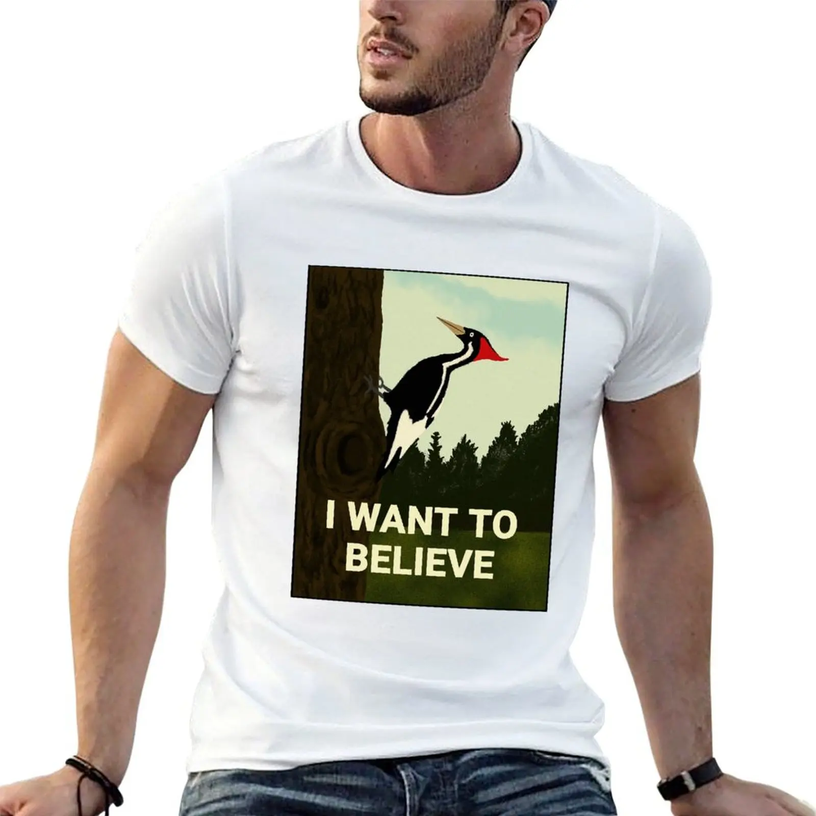 I Want To Believe, Ivory Billed Woodpecker T-Shirt Casual Daily Graphic Tee
