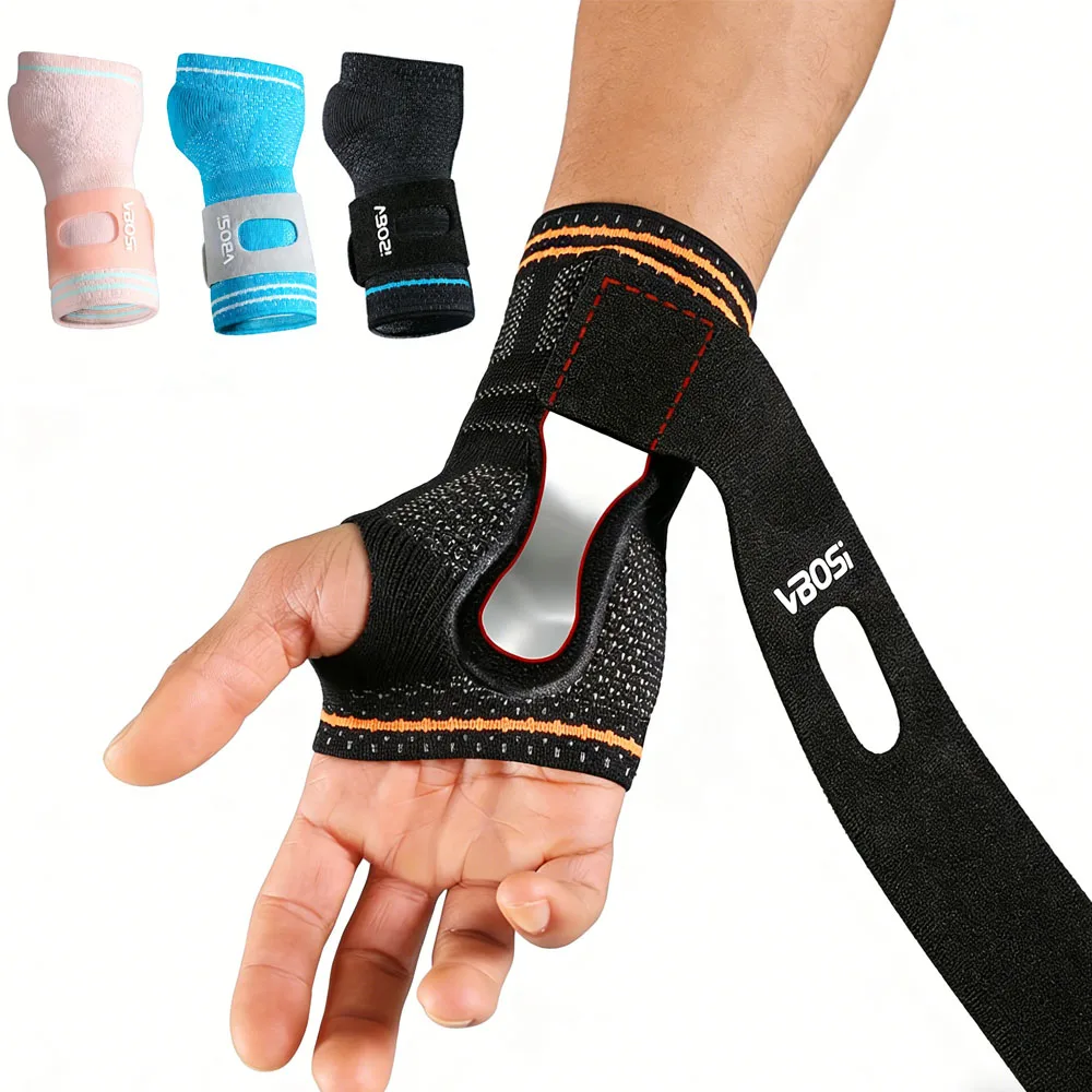1pc Wrist Palm Support with Removable Metal Stays and Straps, Adjustable Brace Right Left Hand for Women And Men
