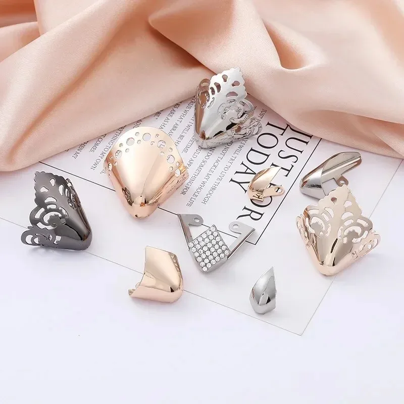 2pcs Women\'s High Heels Metal Toe Maintenance Anti Kick Decorative High Heels Toe leather shoes Toe Wear Repair Accessories
