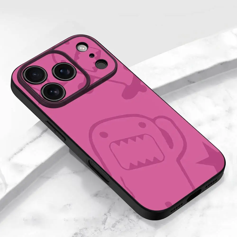 Etui na telefon D-Domo-kun Japan do iPhone'a 17, 16, 15, 14, 13, 12, 11, Pro, Max, Plus, E, Air, Mini, czarne etui ochronne