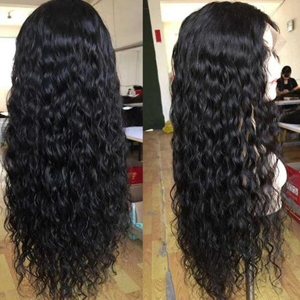 

30Inch 13x4 Water Wave Lace Front Wigs Human Hair Transparent Curly Lace Frontal Wig Wet and Wavy Wig Pre Plucked with Baby Hair