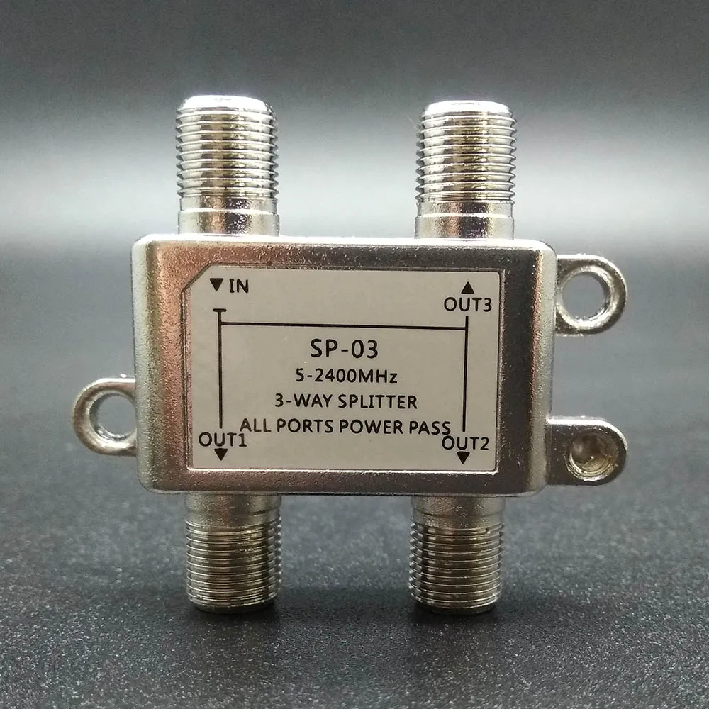 2-Way Coaxial Cable Splitter RG6 Compatible 5-2400MHz Digital Signal Female Coax Splitter Works with Satellite Antenna HDTV CATV