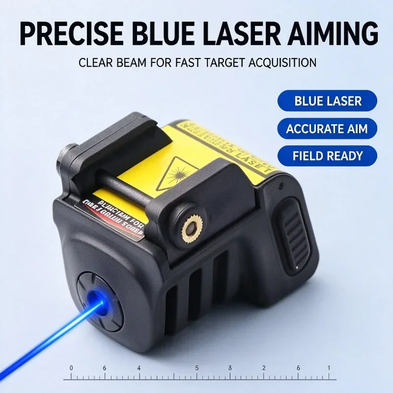 Mini USB Rechargeable Blue Laser Indicator for 20mm Picatinny Rail, Outdoor Blue Locator, Easy Mount