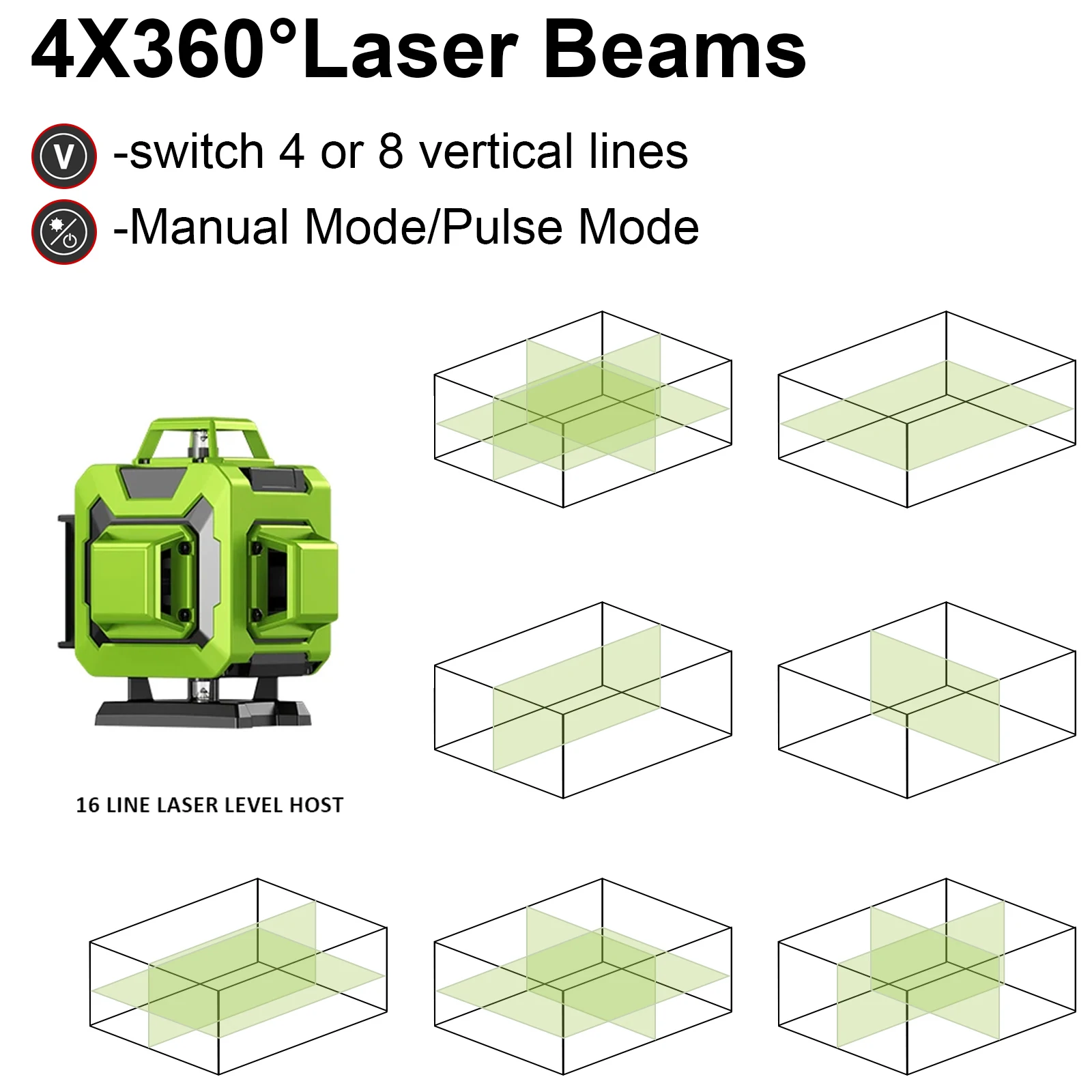 Imagem -02 - Nível Profissional Laser Nível Laser Auto-nivelante 360 Automático Cruz Horizontal e Vertical Linhas Verdes 16 Linhas Lfine4d