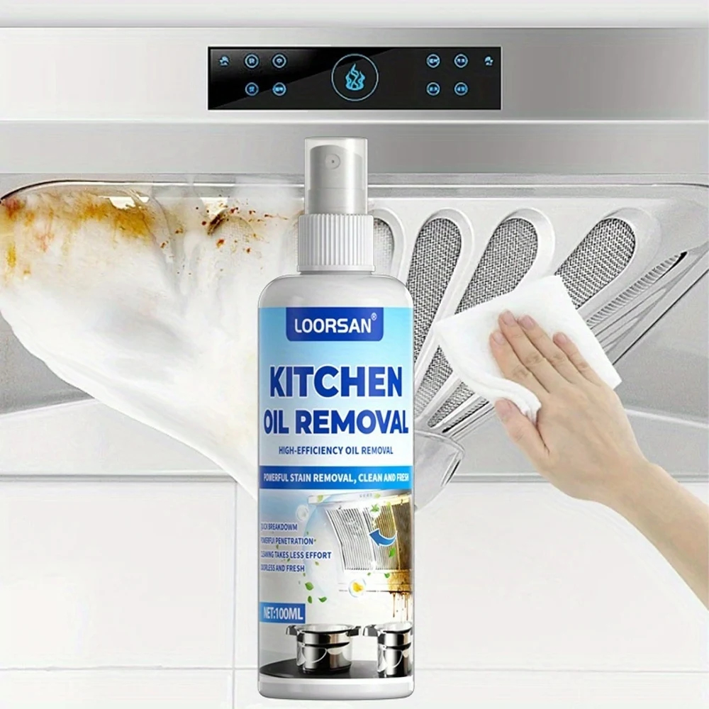 KJM Spray per la rimozione del grasso da cucina per carichi pesanti - 100 ml/100% efficace sgrassante, formula spray e salviette, su superfici metalliche, senza Ha