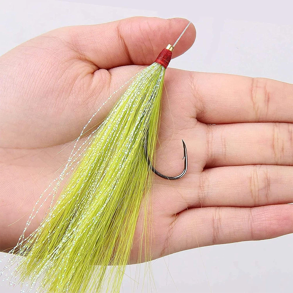 Imagem -06 - Cobre Tubo Bucktail Teasers Ganchos de Pesca Iscas de Água Salgada Saias Flash Plugs 500 Pcs