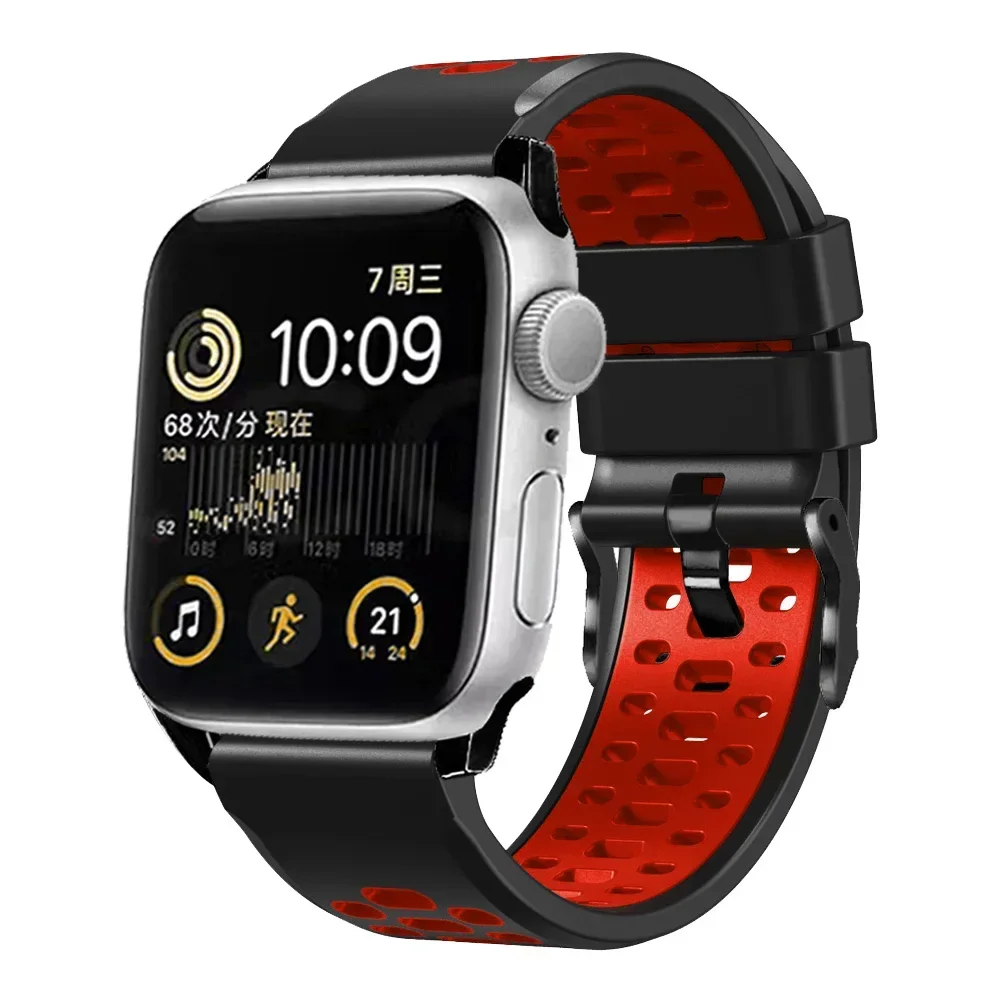 Sport Silikonarmband für Apple Watch Ultra 2 49 mm Armband Armband für Apple Watch Serie 9 8 7 SE 6 45 mm 44 mm 42 mm Zubehör – Detail 21