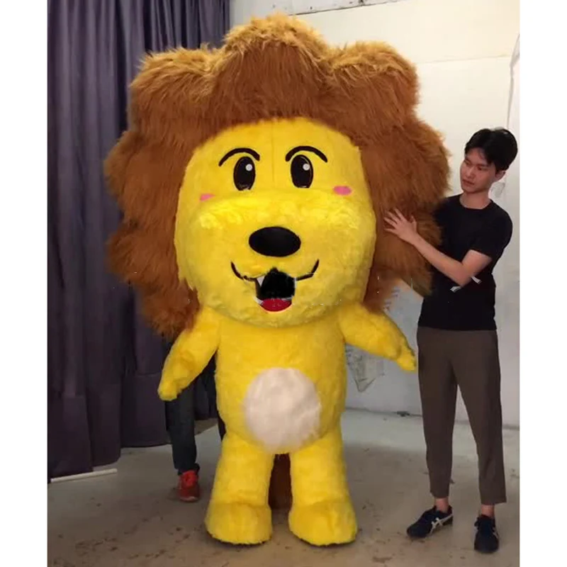 

3m Giant Inflatable Fur Lion Costume Adult Full Walking Mascot Suit Entertainment Blow Up Cosplay Fancy Dress Party