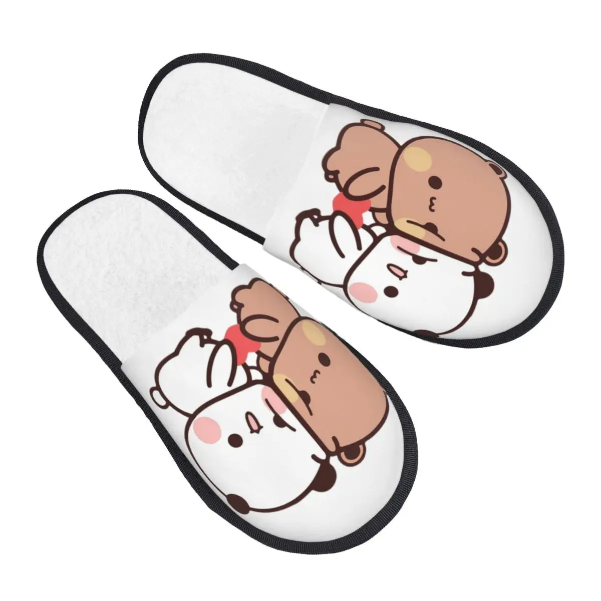 

Custom Print Bubu Dudu Panda And Brownie Bear Couple House Slippers Soft Warm Memory Foam Fluffy Slipper Indoor Outdoor Shoes