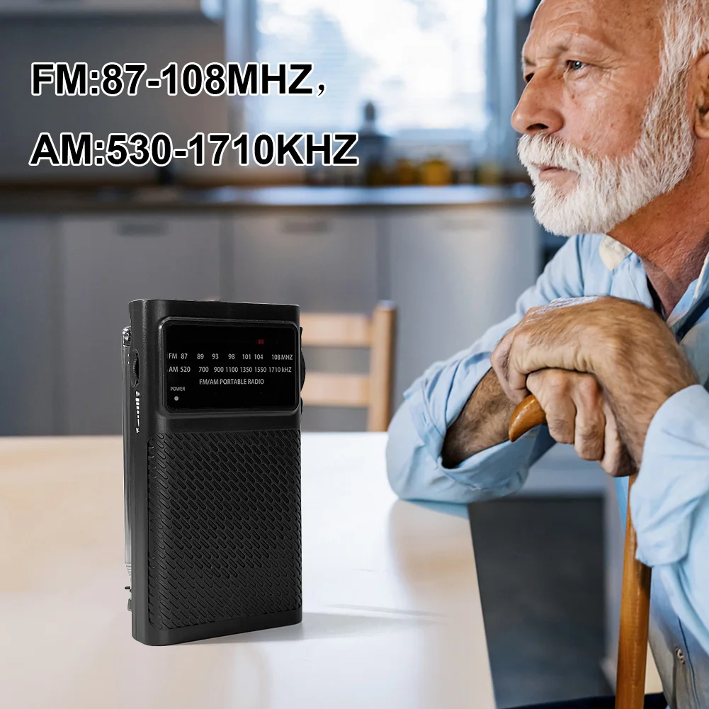 QL-955 Emergency Pocket Radio Receiver Portable Weather Radios FM/AM Dual Band MP3 Walkman Radios with Speaker 3.5mm Headphone