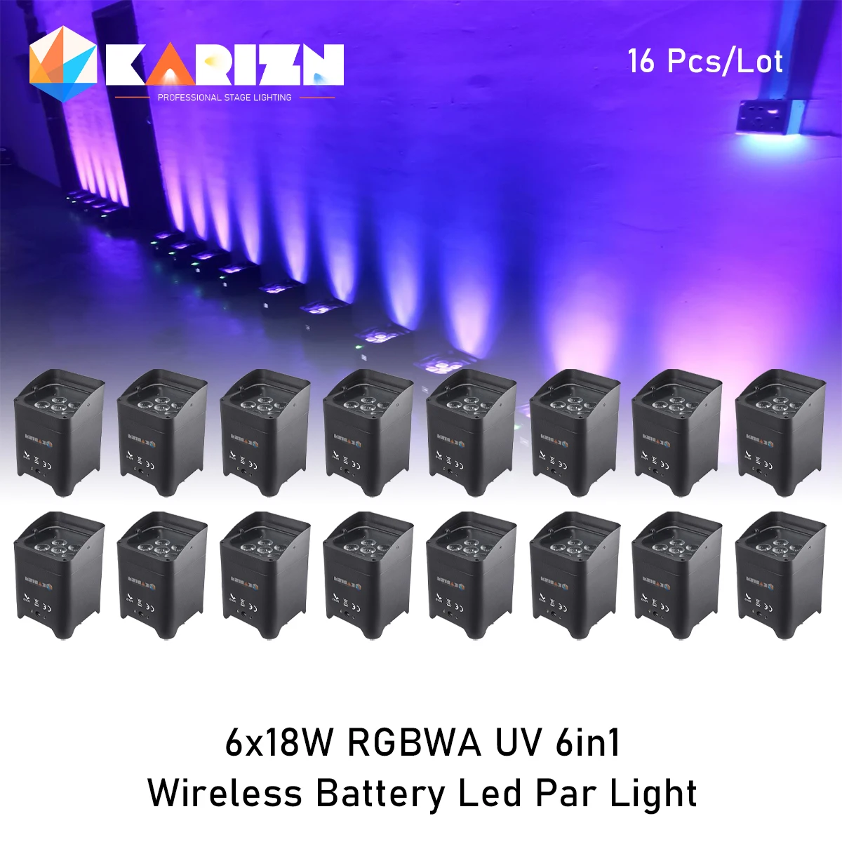 

0 Tax16PcsV-show Bag For Battery Wireless DMX Wifi Remote Led Wedding Uplight 6x18w RGBWAUV 6in1 LED Par DJ Sound Party lights