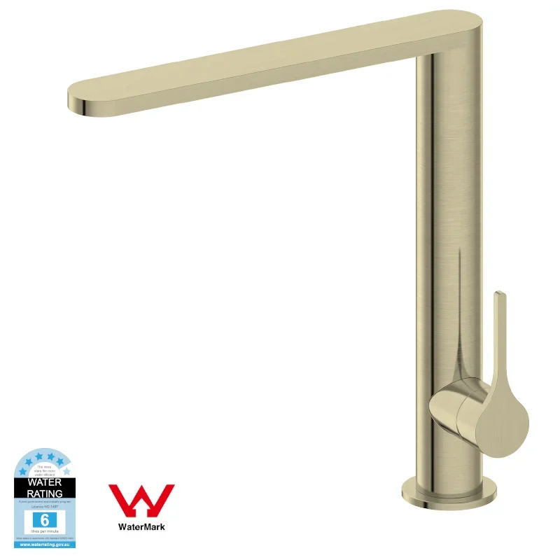 Waternark Kitchen Stainless Steel 304 Deck-mounted Mixer Tap CUPC Sink Kitchen Faucet CE ZR Gold Brushed Tap