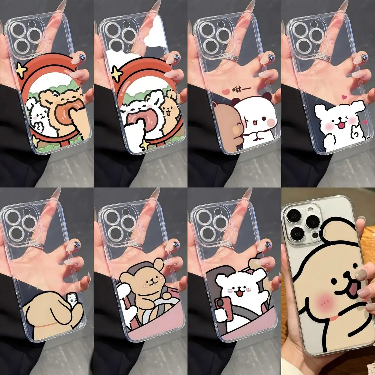 HOT Cute Bear Character Phone Case For Samsung Galaxy S26 S25 S24 S23 S22 S21 S20 FE Note20 Note10 Edge Plus Ultra Lite 5G