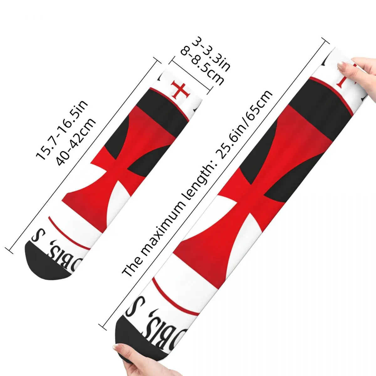 The Knights Templar Cross Christian Vintage Freemason Gold Square Compass Street Style Crazy Crew Sock Gift Pattern Printed