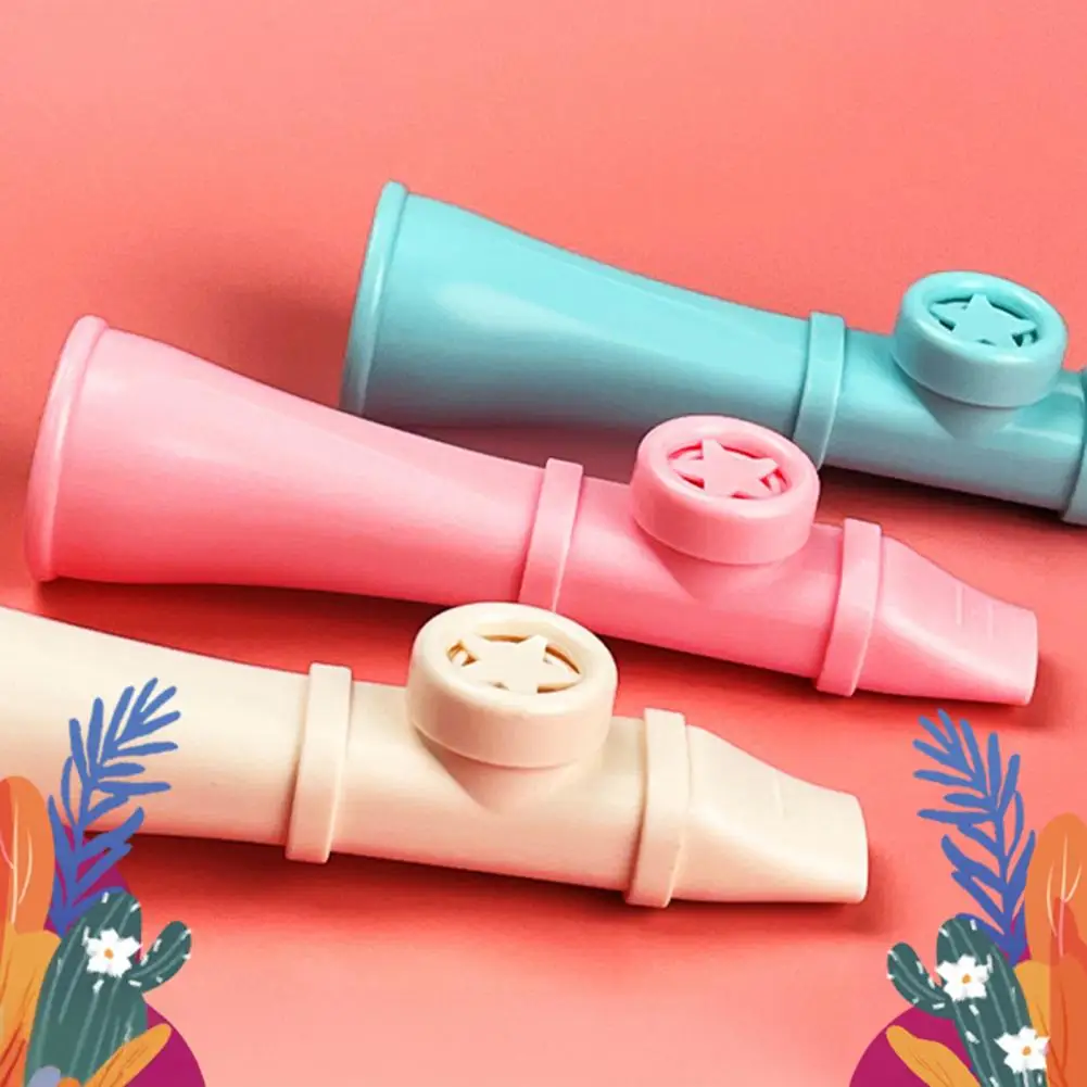 Kazoo de plástico com cordão, 13.5cm, fácil de aprender, flauta kazoo adulto, instrumento musical para guitarra, ukulele, violino, teclado de piano