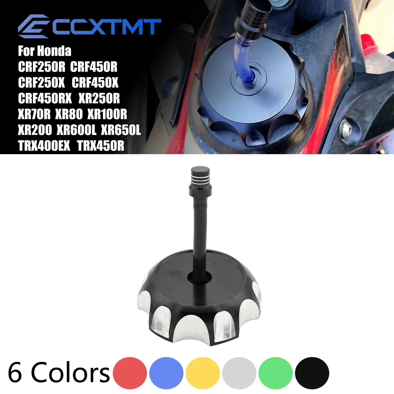 Tapa de tanque de combustible de aluminio CNC para motocicleta, ventilación de ventilación con tapa de ventilación para Honda CRF250R CRF450R CRF250X CRF450X XR80 XR250 XR400