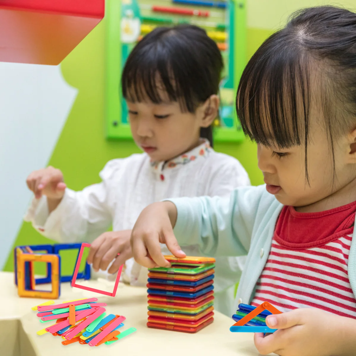 50 peças chips de forma geométrica tira de emenda auxiliares de ensino de matemática brinquedo de aprendizagem criança