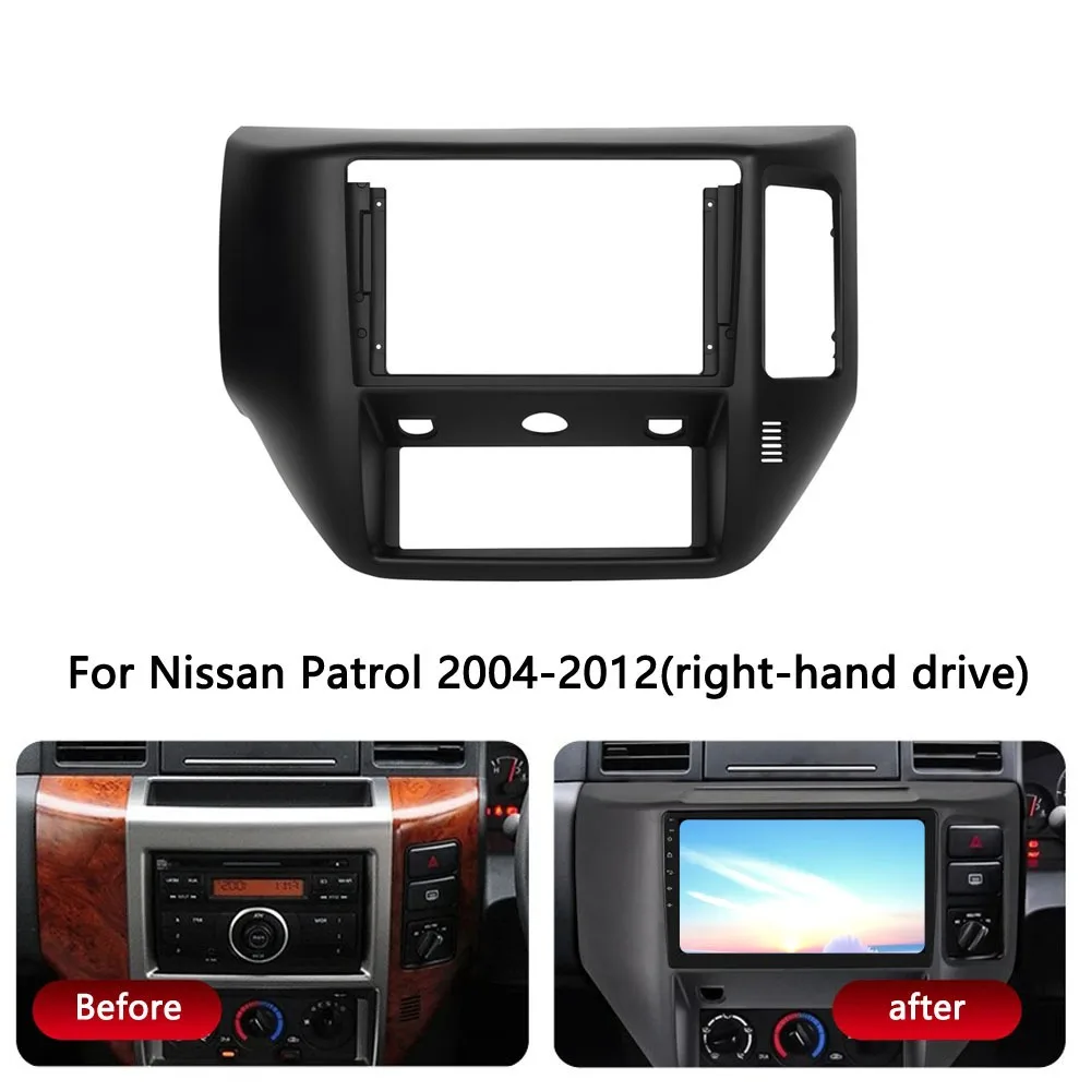

9" Car Radio Fascia For Nissan Patrol V5 Y61 2004-2012 Video Dash Panel Player Audio 2 Din Stereo Frame Dashboard Mount Kit