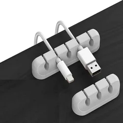 Cable Organizer Silicone USB Cable Winder Desktop Tidy Management Clips Cable Holder for Mouse Headphone Wire Organizer