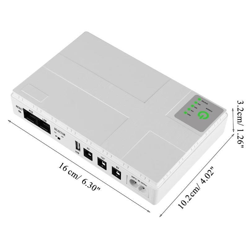 Imagem -06 - Alimentação Ininterrupta Portátil Mini Ups 5v 9v 12v 10400mah Bateria de Lítio para Wi-fi Router Câmera de Segurança Unidade de