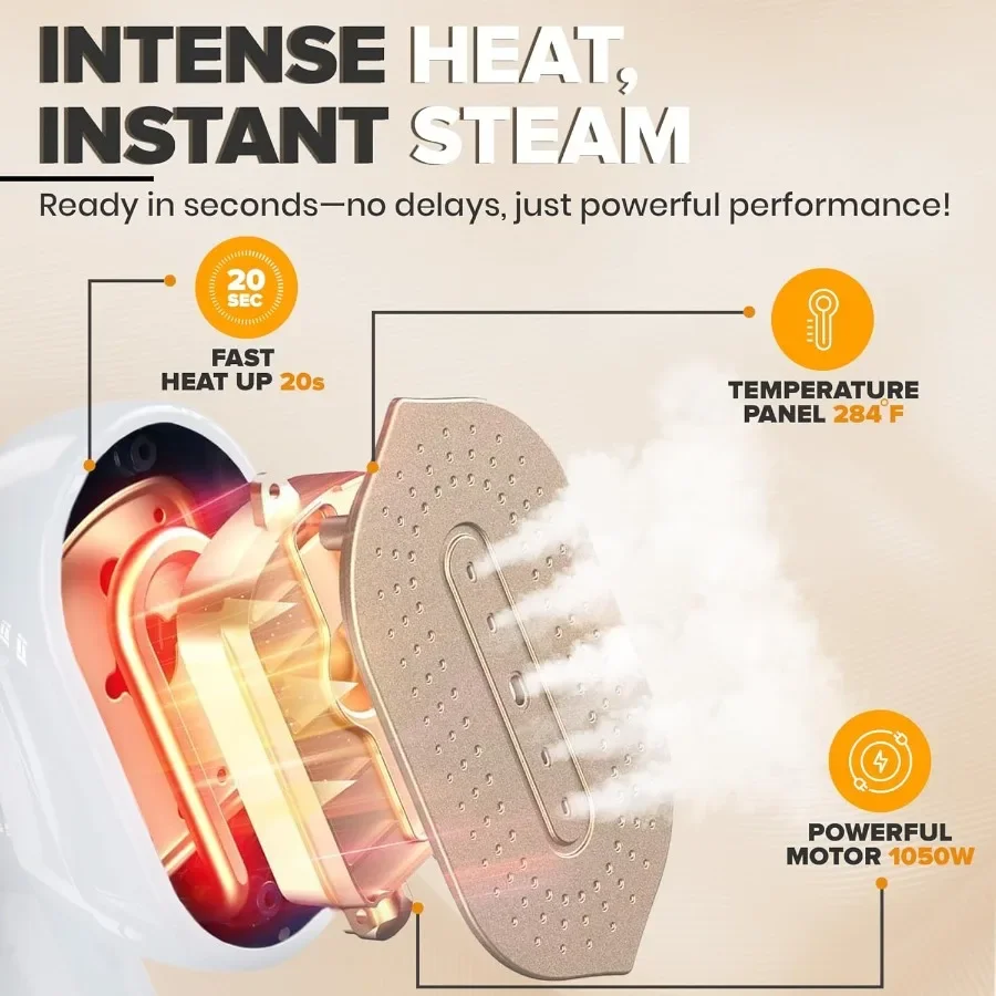 همس باخرة محمولة للملابس 2 في 1 مكواة بخار للسفر للملابس خفيفة الوزن مع خزان مياه 230 مل 20 ثانية وقت تسخين 10