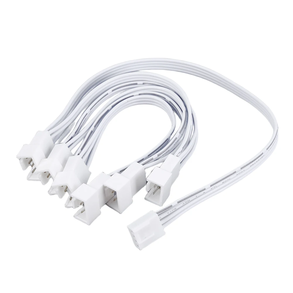 4 Pin PWM Splitter Cable Cooled 1 to 5/6 Ways Tap Sleeve Extension Braided Cable Extension Fan Cable Connector for Computer CPU