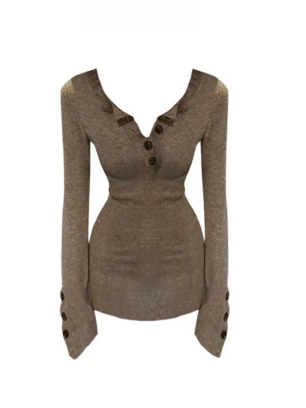 

Модный трикотажный костюм для женщин: стройнящий, сексуальный, универсальный, для весеннего повседневного образа, с высокой талией и V-образным вырезом...