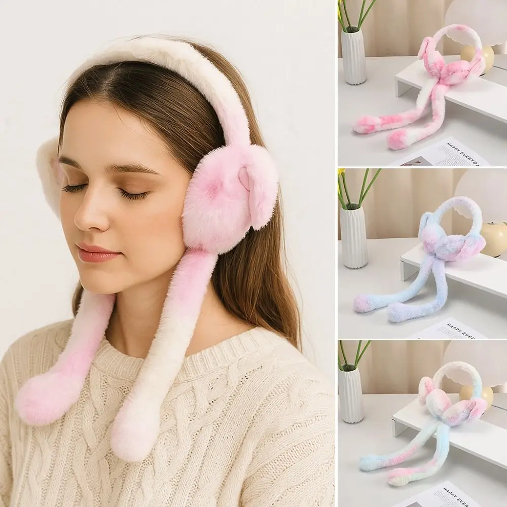 Creative Rabbit Ear Muffs Colorful Soft Ear Protection Cover Moving Jumping Ears Ear Warmer for Women Girls