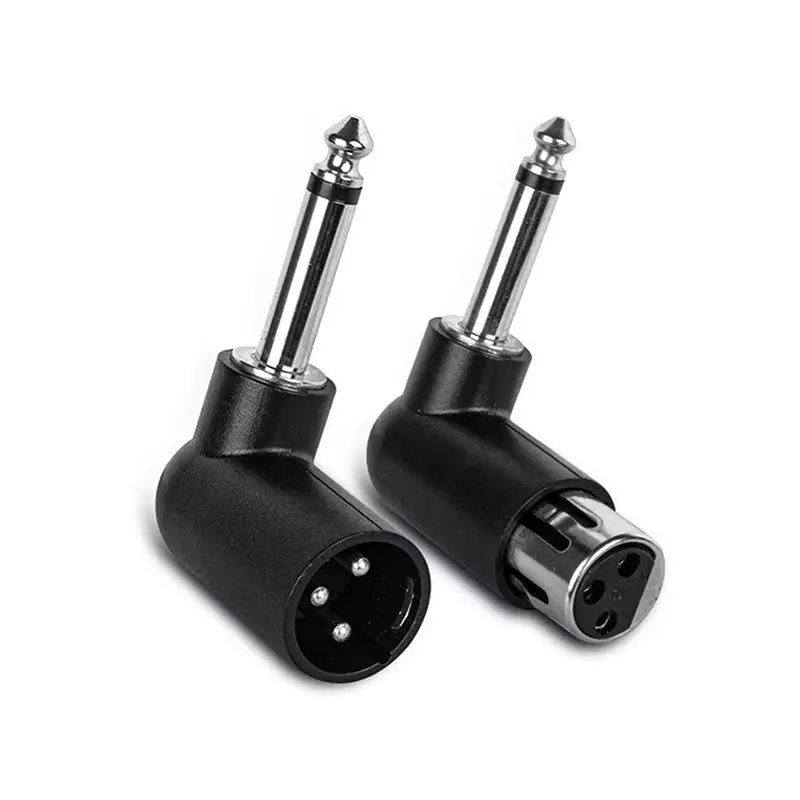 Picture 6: の＃ XLR To 6.35mm Audio Adapter Right Angle Plug Professional Converter For Wireless Microphone Guitar Mixer Sound System Use
