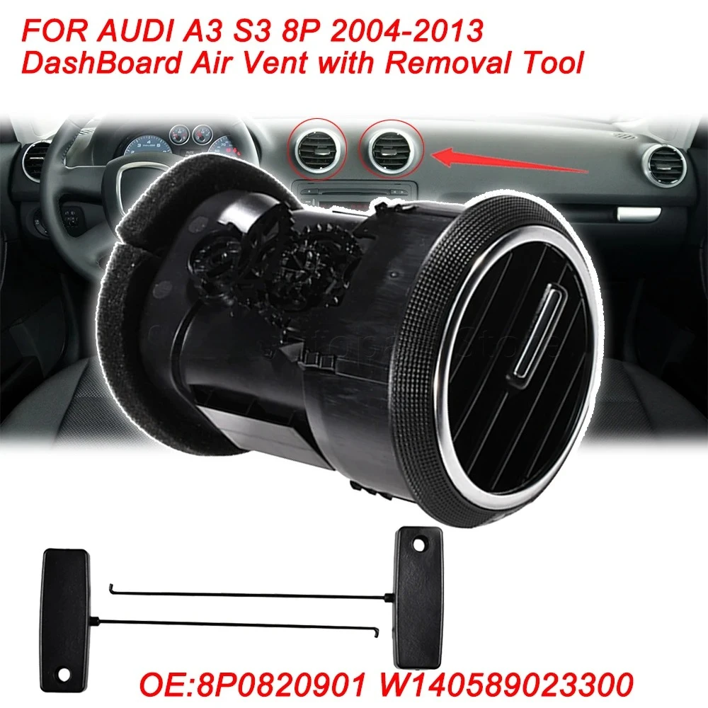AADD-1/2pcs Dashboard Air Vent with Removal Tool Air Conditioner AC Heating Grille FOR AUDI A3 S3 8P