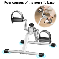 Portable Pedal Exerciser Mini Exercise Bike Adjustable Resistance Mini Bicycle Trainer Non Slip for Indoor Leg Rehabilitation