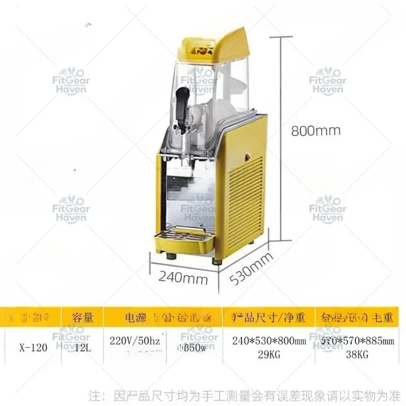 Máquina de Granizados de 12L con un Solo Tanque, para Hielo, Helado, Smoothies, Bebidas, Granita, de Acero Inoxidable, para Negocios Comerciales