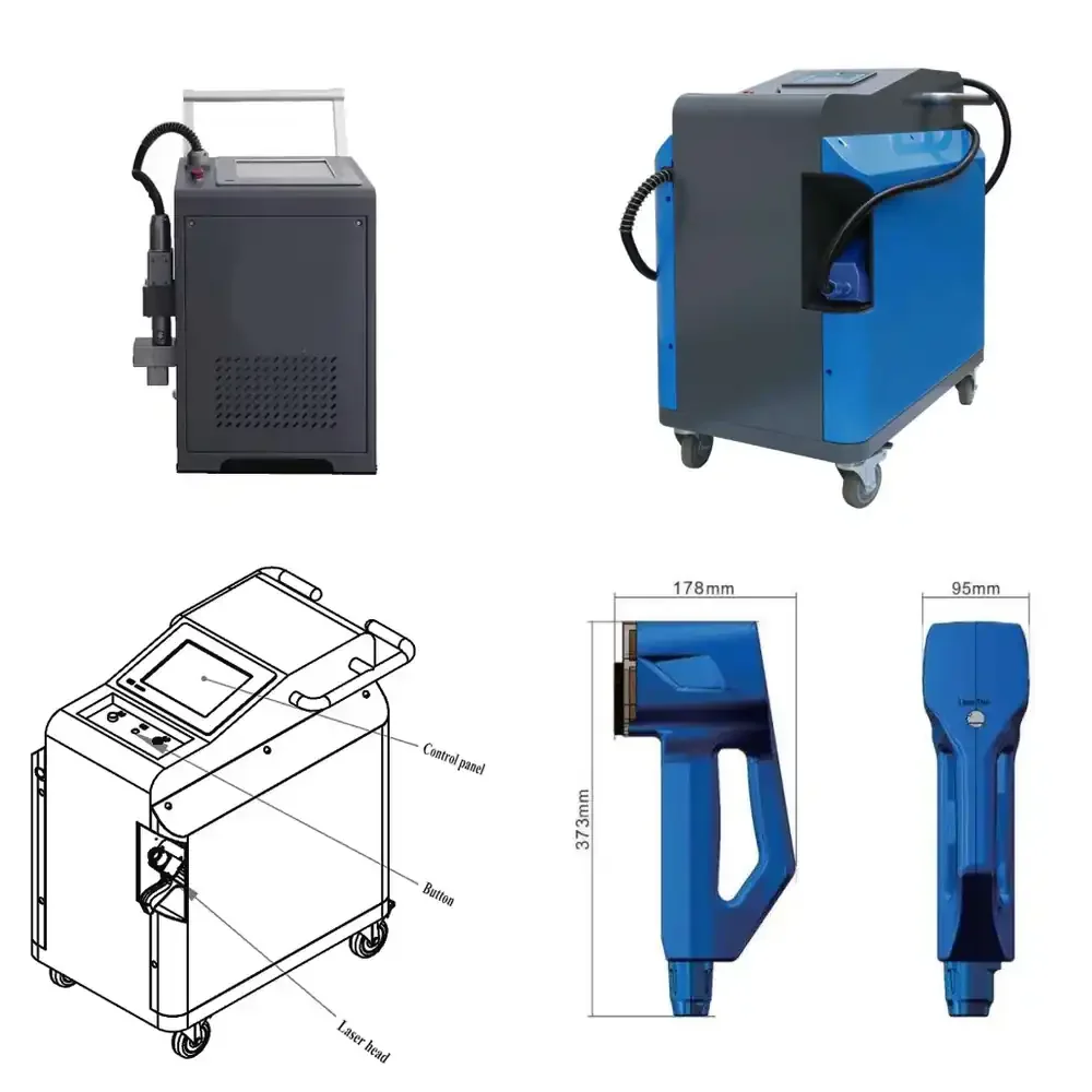 

Portable 100W and 150W backpack-type rust and cleaning machine