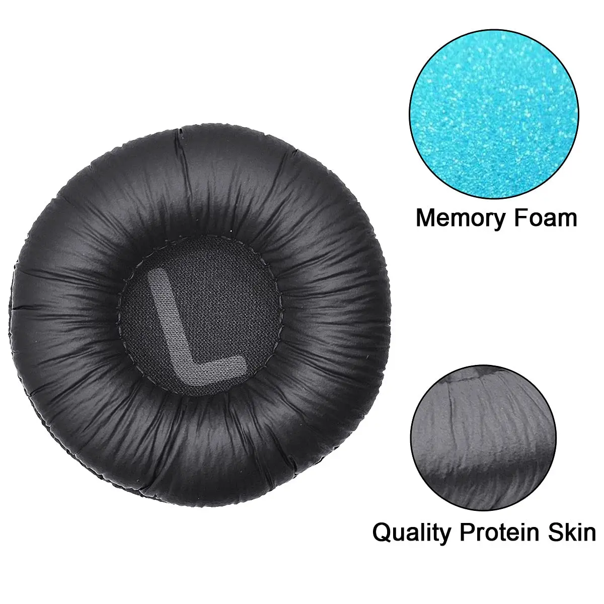 Replacement Ear Cushion Pads with Protein Leather and Memory Foam for JBL Tune 600 BTNC 500BT T450 JBL JR300 Wireless Headphones