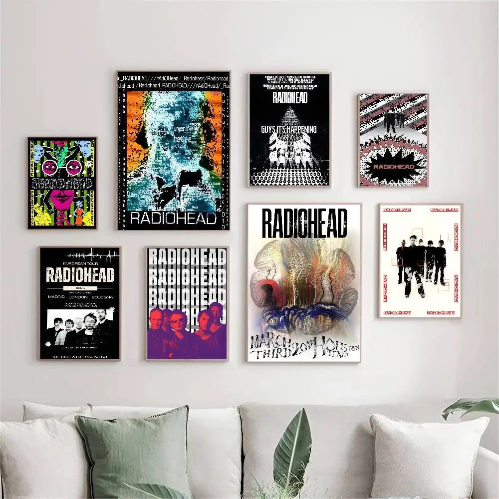Rock Band Radiohead Music Self-adhesive Art Poster Whitepaper Sticker DIY Room Bar Cafe Wall Decor