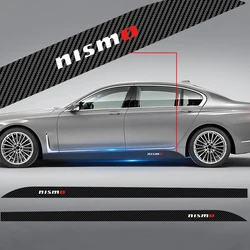 2pcs New Car Door Side Skirt Car Body Decal Carbon Fiber Car Stickers For Nismo Logo Emblem R34 GTR Tiida Sylphy Teana Qashqa